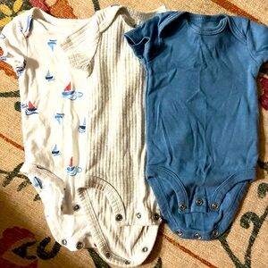 3 short sleeve newborn Carters onesies